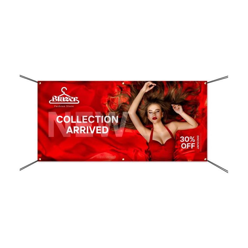 1 x 1 ft Vinyl Banner with Side Pole Pockets