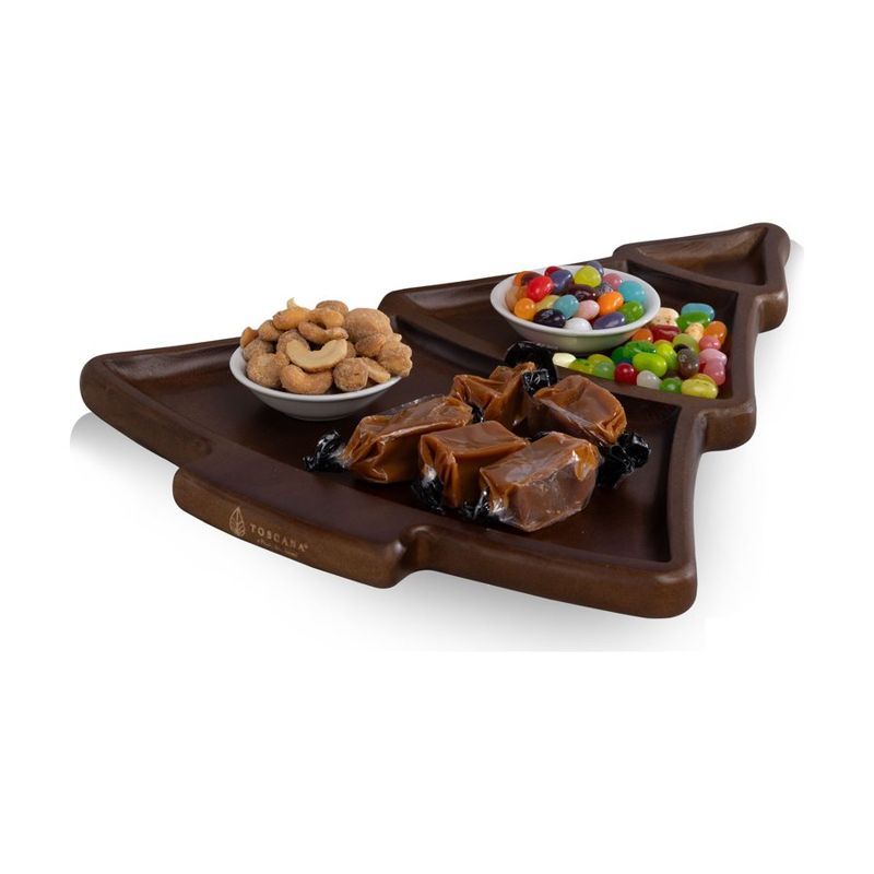Christmas Tree Serving Tray with Gourmet Gift Pack