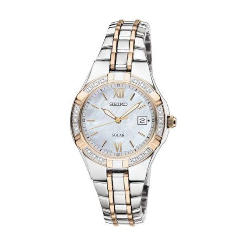 Seiko Ladies Diamonds Solar Stainless Steel Watch