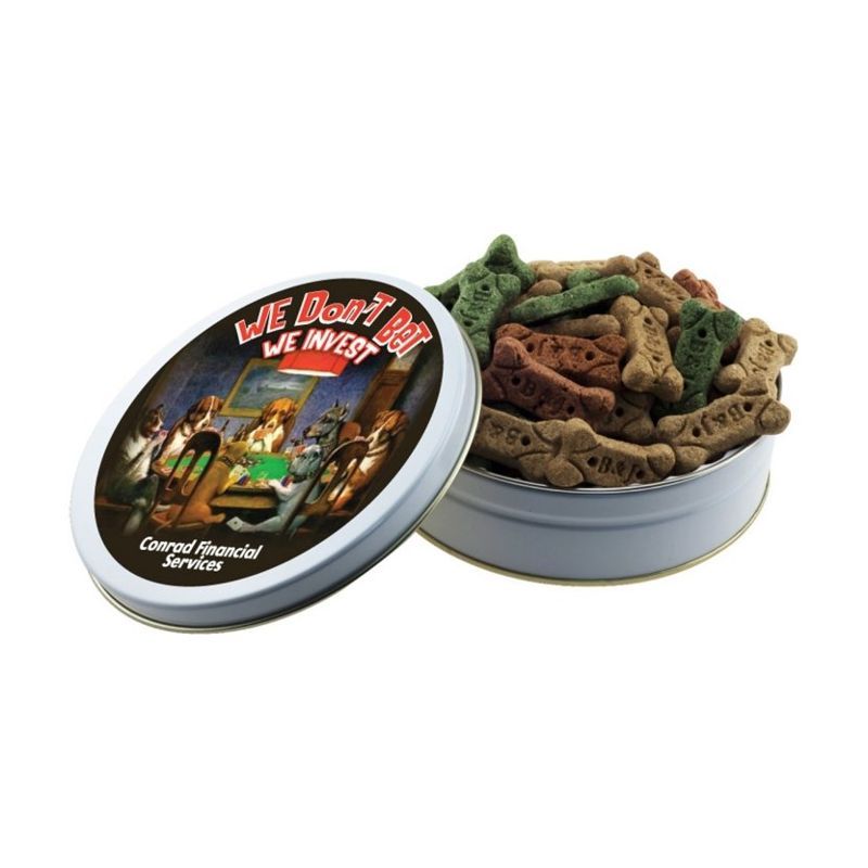 Reusable Tin with Dog Bone Treats