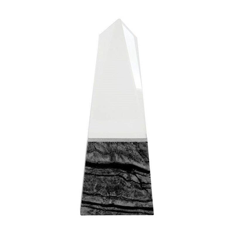 Deneb Crystal Obelisk with Marble Base