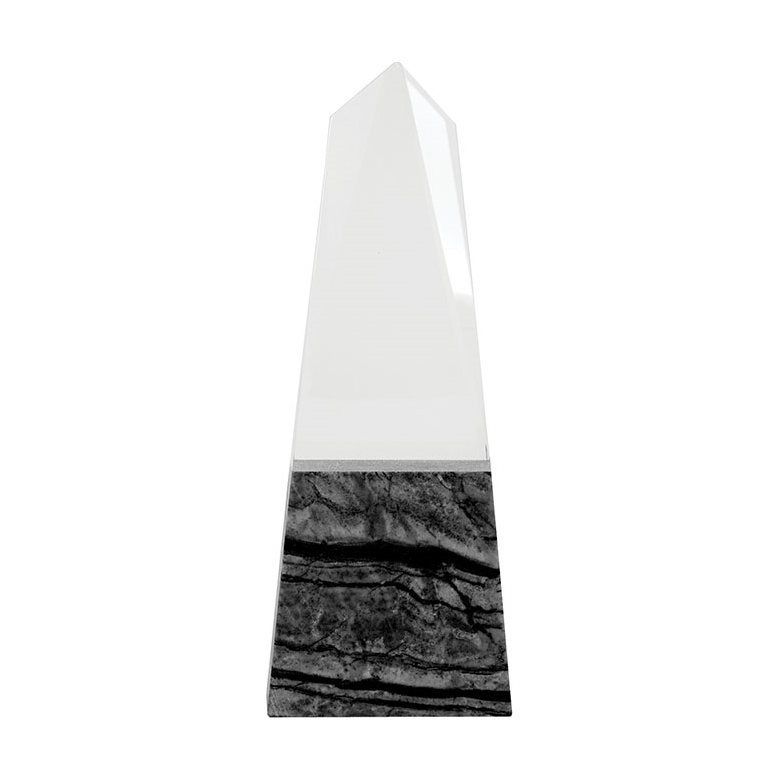 Deneb Crystal Obelisk with Marble Base