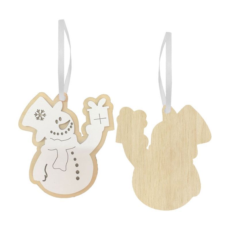Layered Snowman Wood Ornament