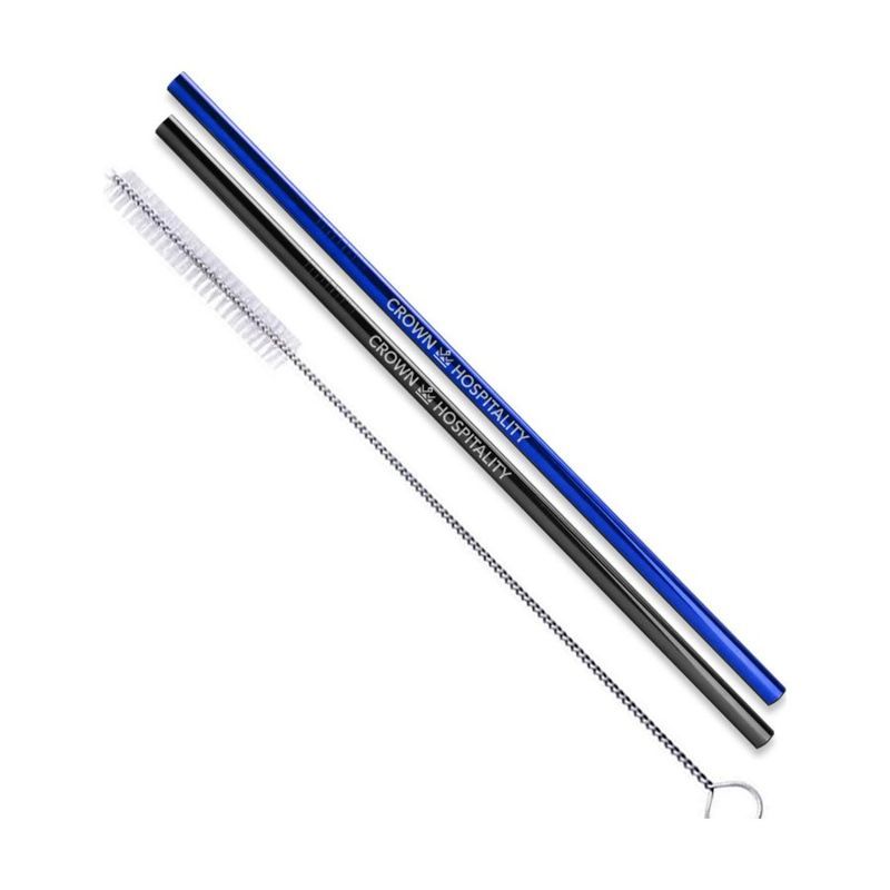 Straight Stainless Steel Straws Set of 2