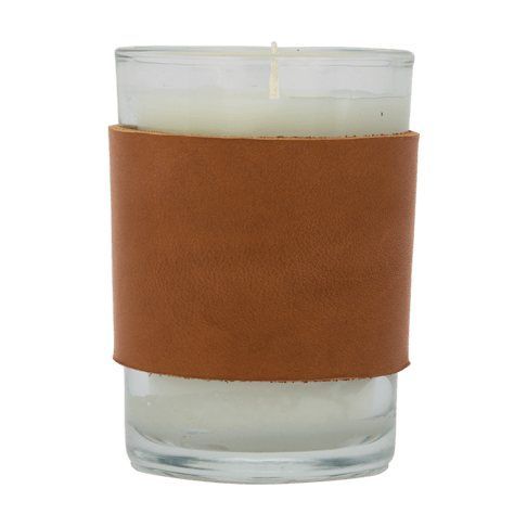 Leather Wrapped Candle 8 Oz