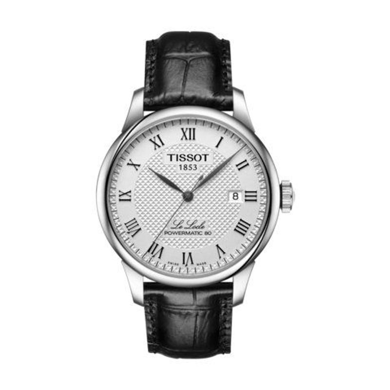 Tissot Le Locle Black Alligator Leather Strap Watch