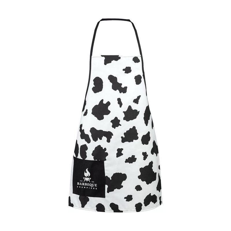 Cow Print Bib Apron with Pocket
