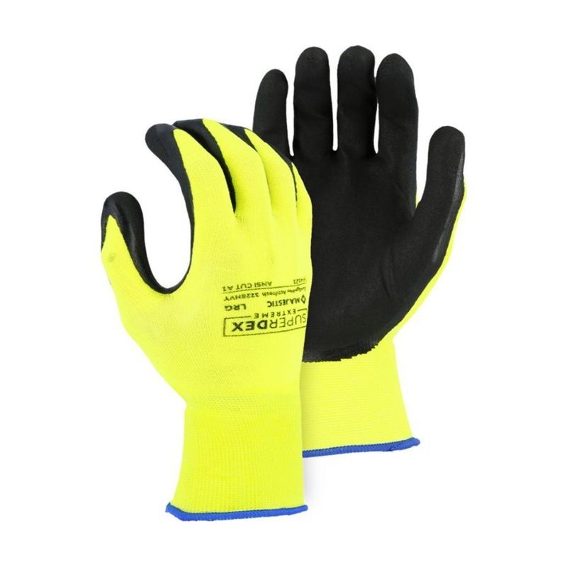 Micro Foam Nitrile Palm Glove on Hi-Viz Nylon