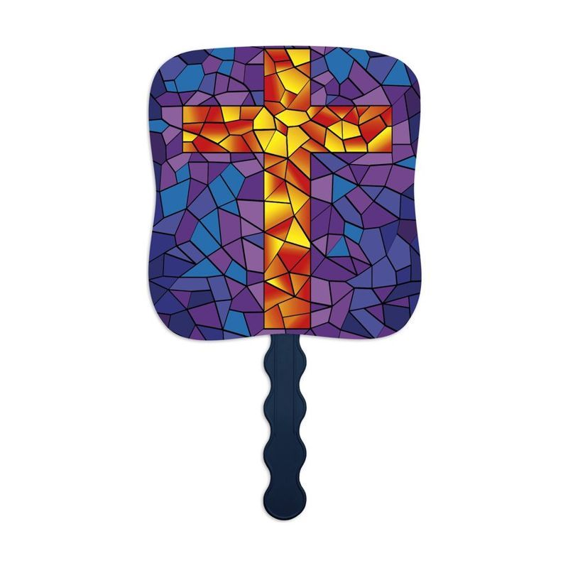 Cross Pictorial Hand Fan