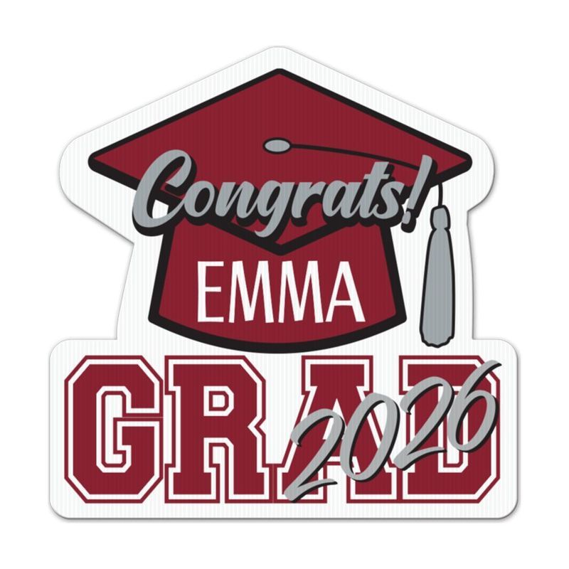 Graduation Cap Yard Sign, Full Color