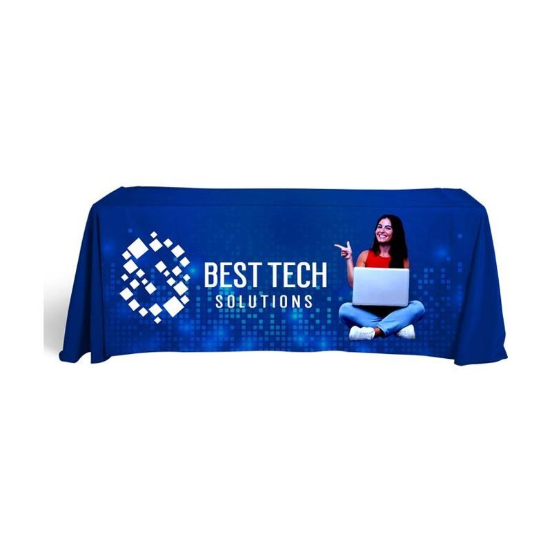 Economy 6 ft 3-Sided Table Cover with Front Panel Print