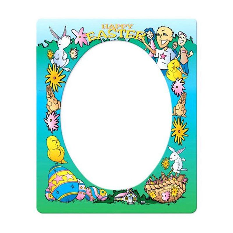 30 Mil Oval Center Easter Picture Frame Magnet, Full Color