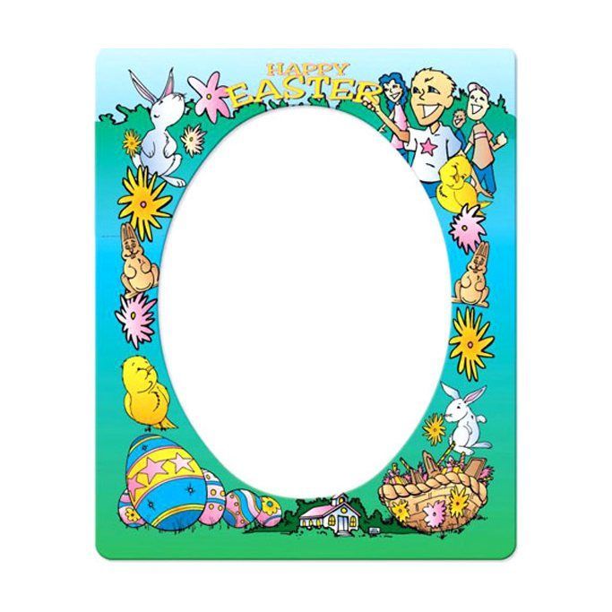 30 Mil Oval Center Easter Picture Frame Magnet, Full Color