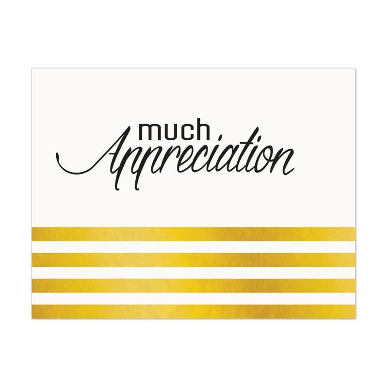 Appreciation Stripes Thank You Card, White
