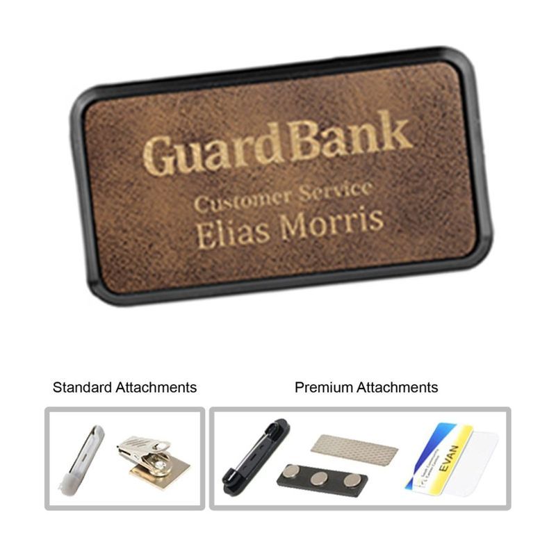 Leatherette Name Badge 3" x 2"