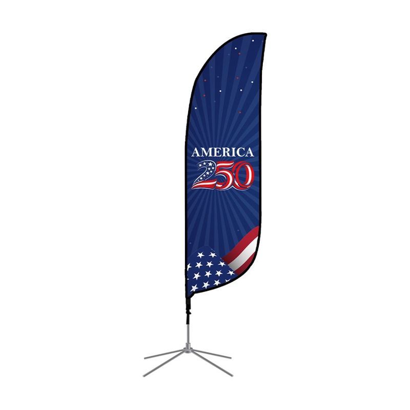 5.5' Double Sided Feather Flag with Cross Base