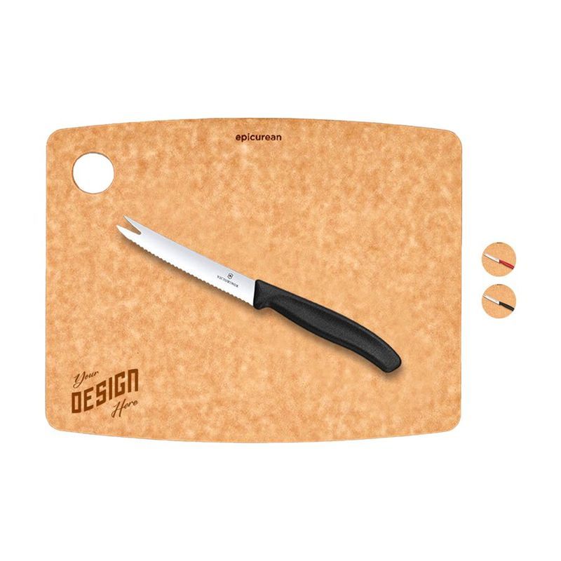 Victorinox USA Made Cutting Board with Cheese Knife Combo Set