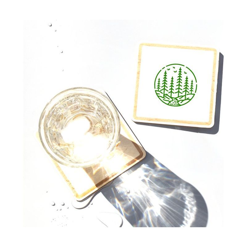 4" Square Wood Coaster