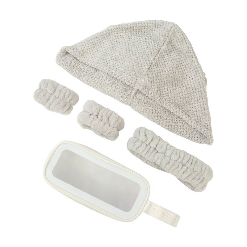 Hair Care Spa Kit with Flannel Headband and Turban