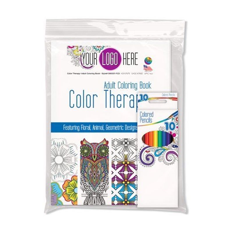 24-Page Adult Coloring Book with Colored Pencils
