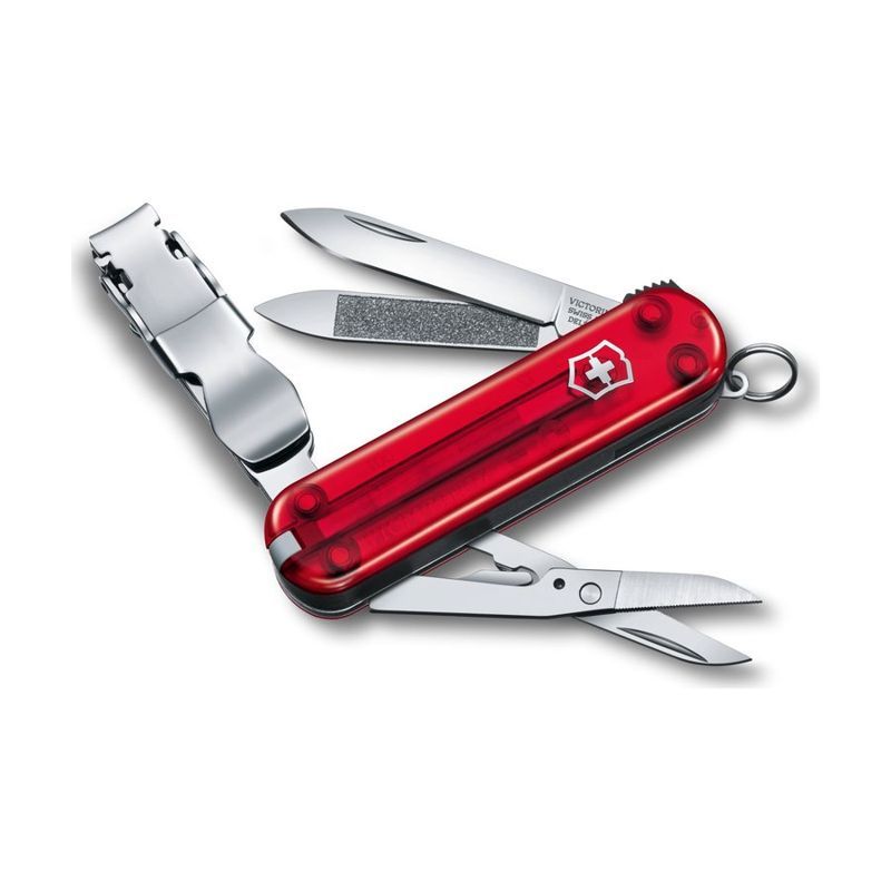 Victorinox Nail Clip 580 Swiss Army Knife, Red Transparent