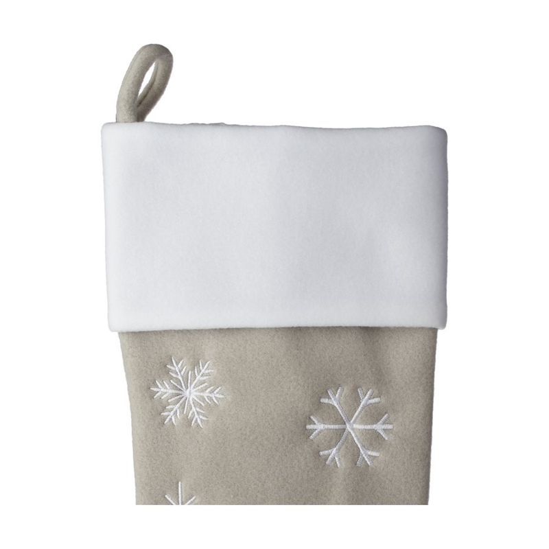 Snowflake Christmas Stocking with White Trim