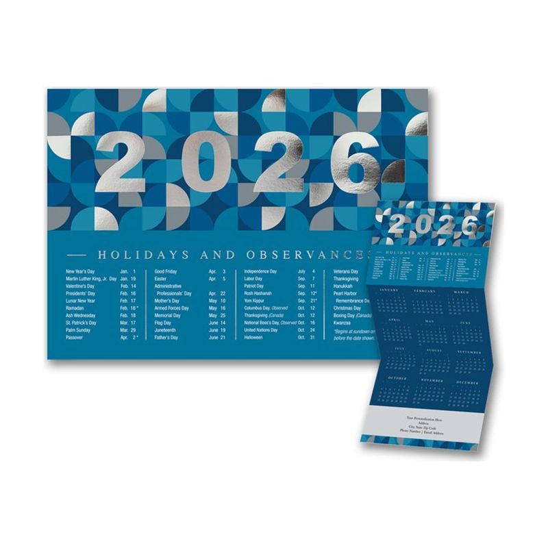 Holidays in Teal Calendar Card