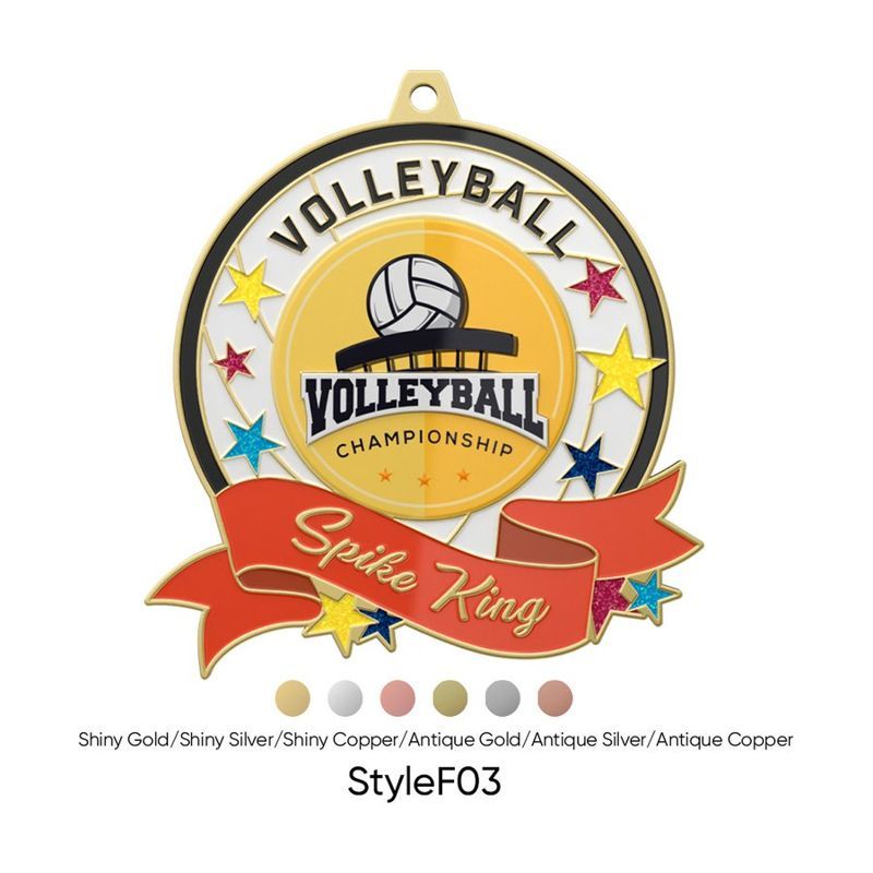 2.5" UV Printed Volleyball Medal