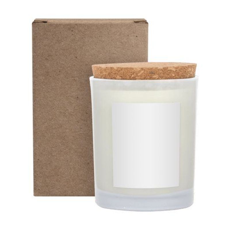 Frosted 6 Oz Candle with Cork Lid