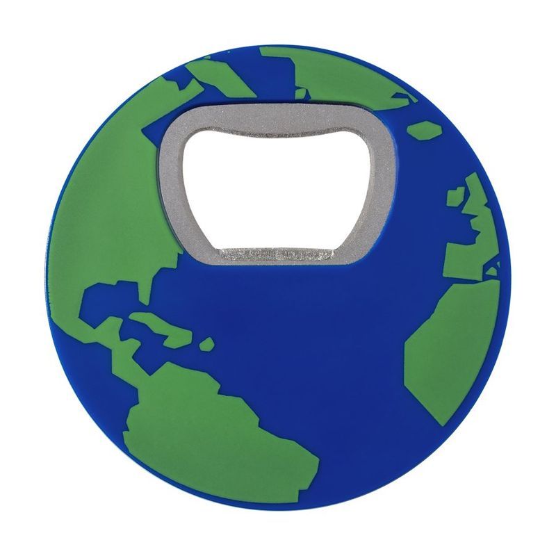 Globe Recycled Bottle Opener Magnet