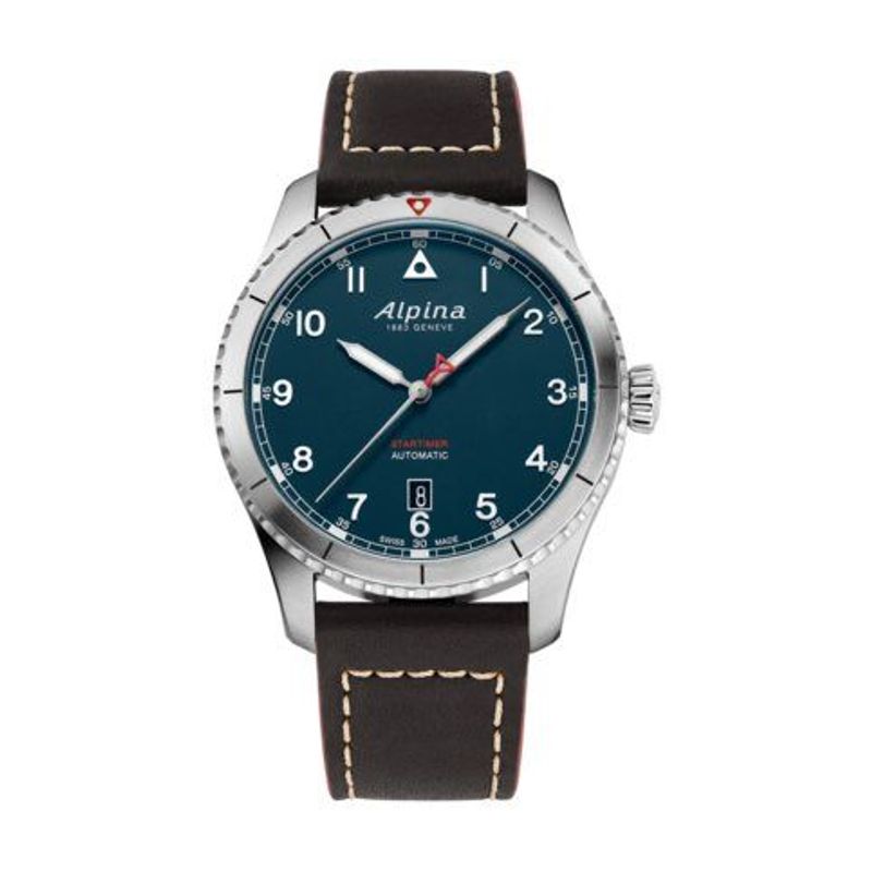 Alpina Startimer Pilot Automatic Brown Leather Watch