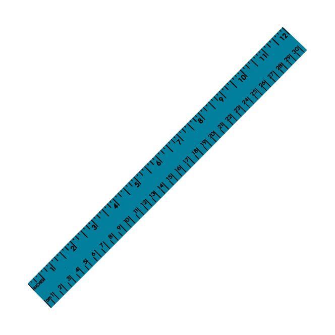 12 Inch Enamel Wood Ruler, English and Metric Scale