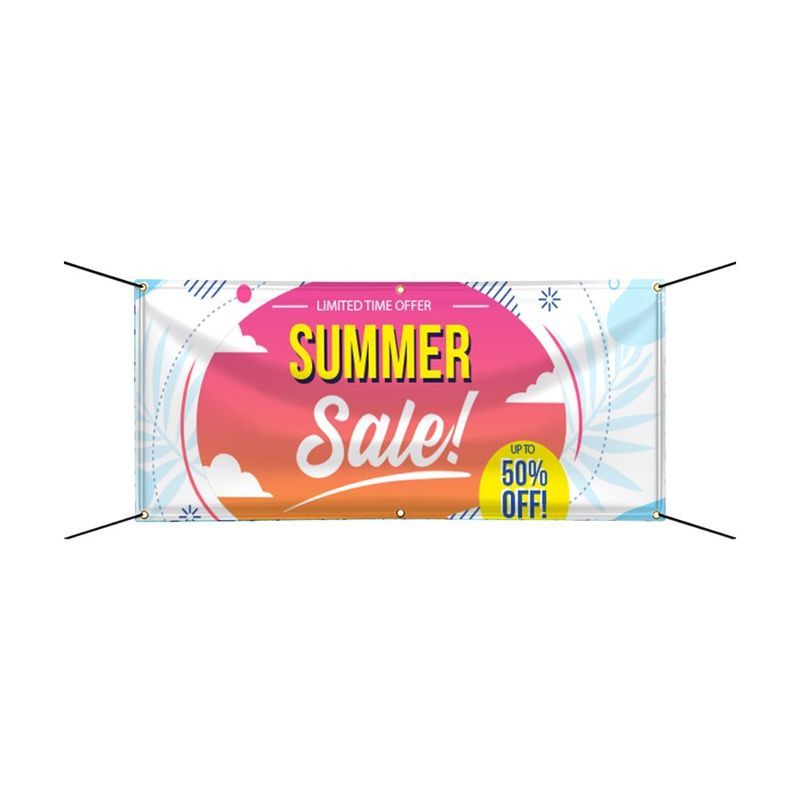 1 x 1 ft Vinyl Banner with Top Pole Pocket
