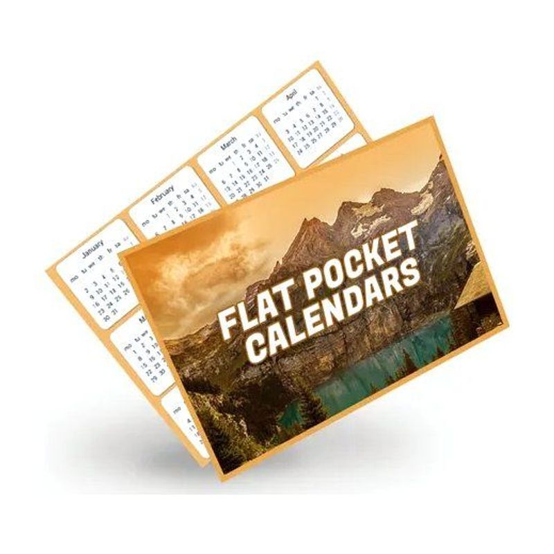 Flat Pocket Calendar 3.5" x 2"