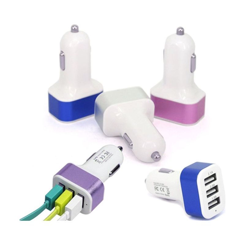 3 Port USB Car Charger 1 Amp