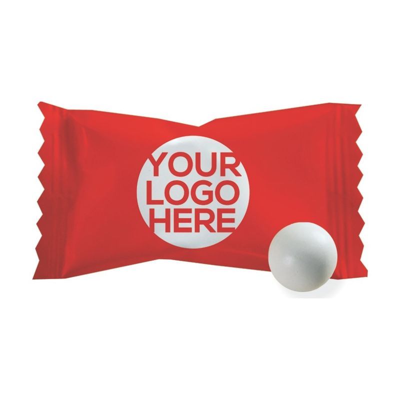 Pastel Chocolate Mints in White Candy Shell, Custom Wrapper