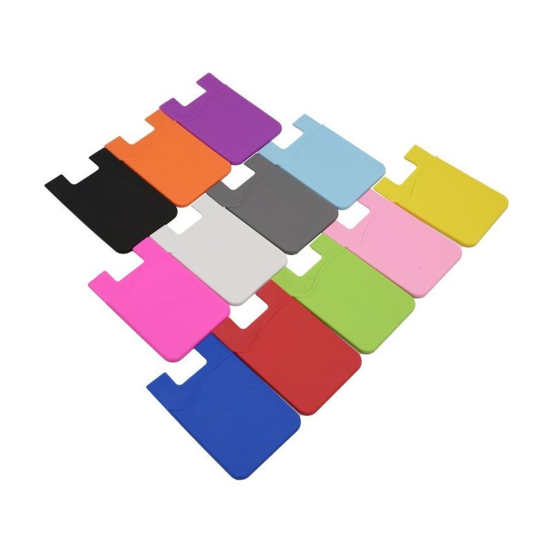 Silicone Phone Wallet with Soft Adhesive Card Holder Sleeve