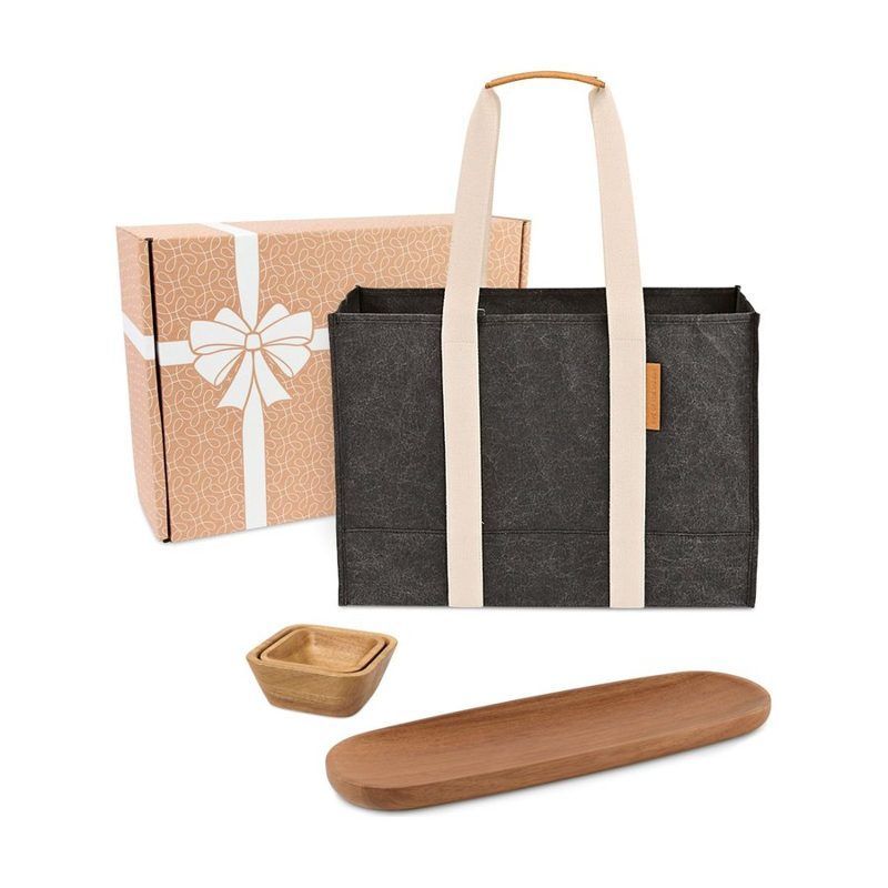 Tote, Cheese Board and Snack Bowl Gift Set