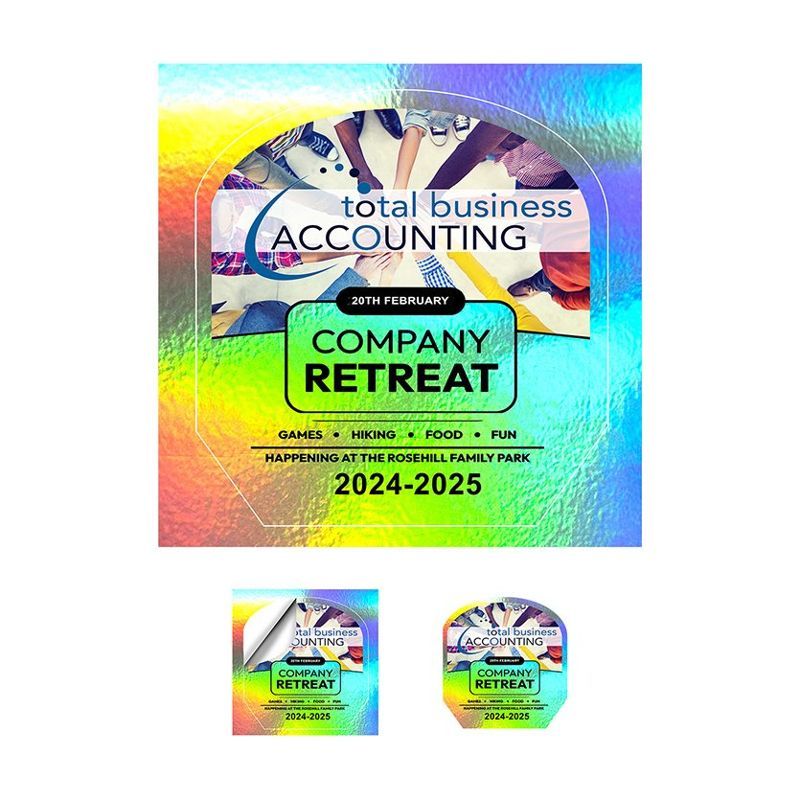 Custom Shape Removable Holographic Vinyl Sticker