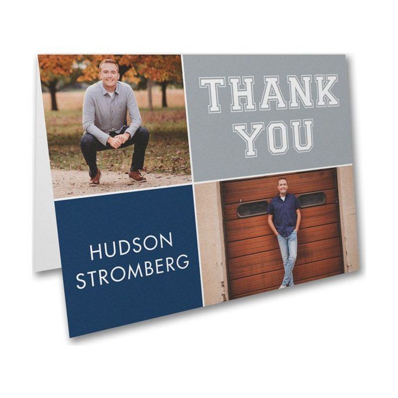 Color Segments Grad Photo Thank You Card