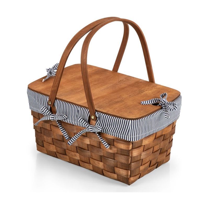 Kansas Handwoven Wood Picnic Basket