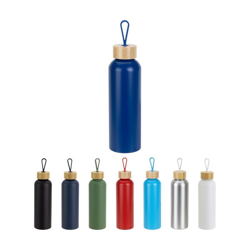 24 oz Recycled Aluminum Bottle With Bamboo Cap