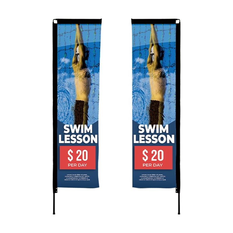 Rectangle Wind Flutter Flag, Large Double Sided