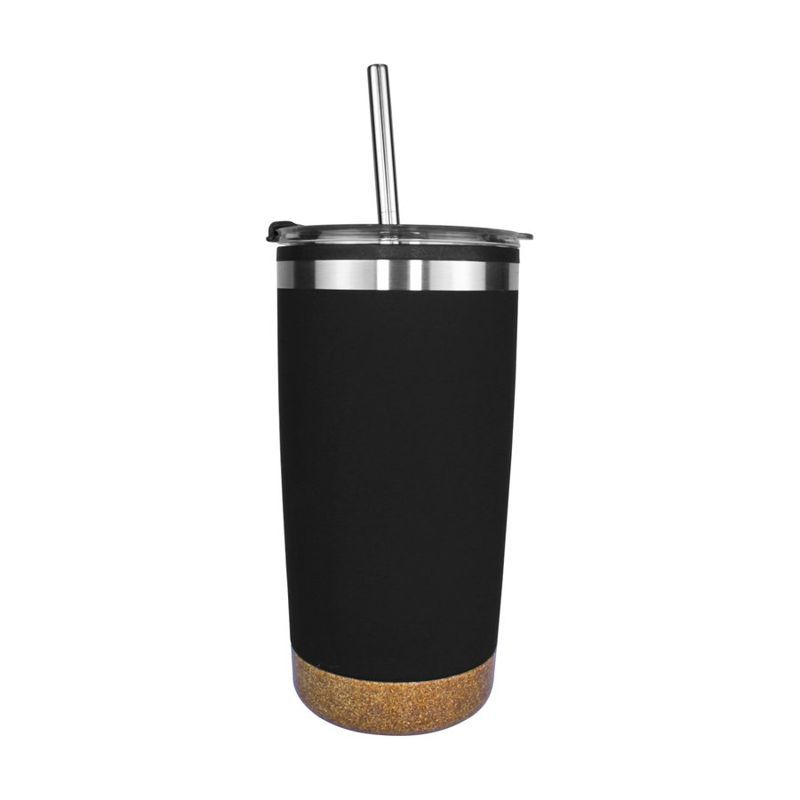 20 oz Cork Bottom Tumbler With Stainless Straw Lid