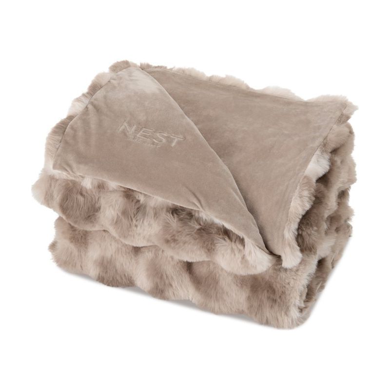 Ruched Faux Fur Recycled Blanket