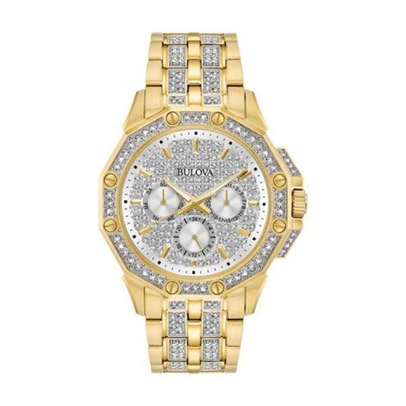 Bulova Men's Octava Crystal Stainless Steel Watch