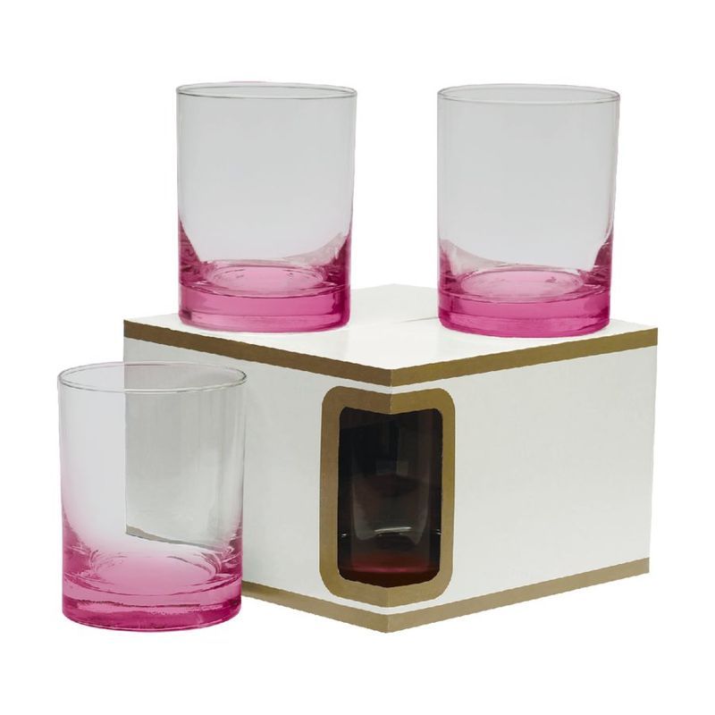 14 Oz. Set of 4 DOF Glasses, Deep Etch