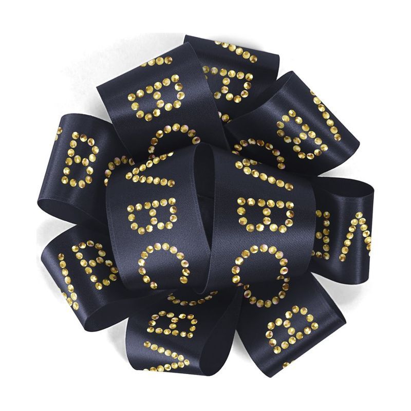 Sparkle Satin Badge Bow, 1.5 Inch