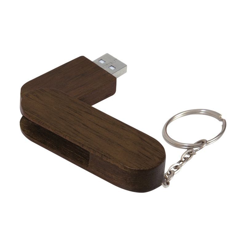 2 GB Bamboo Keyring USB 2.0 Flash Drive