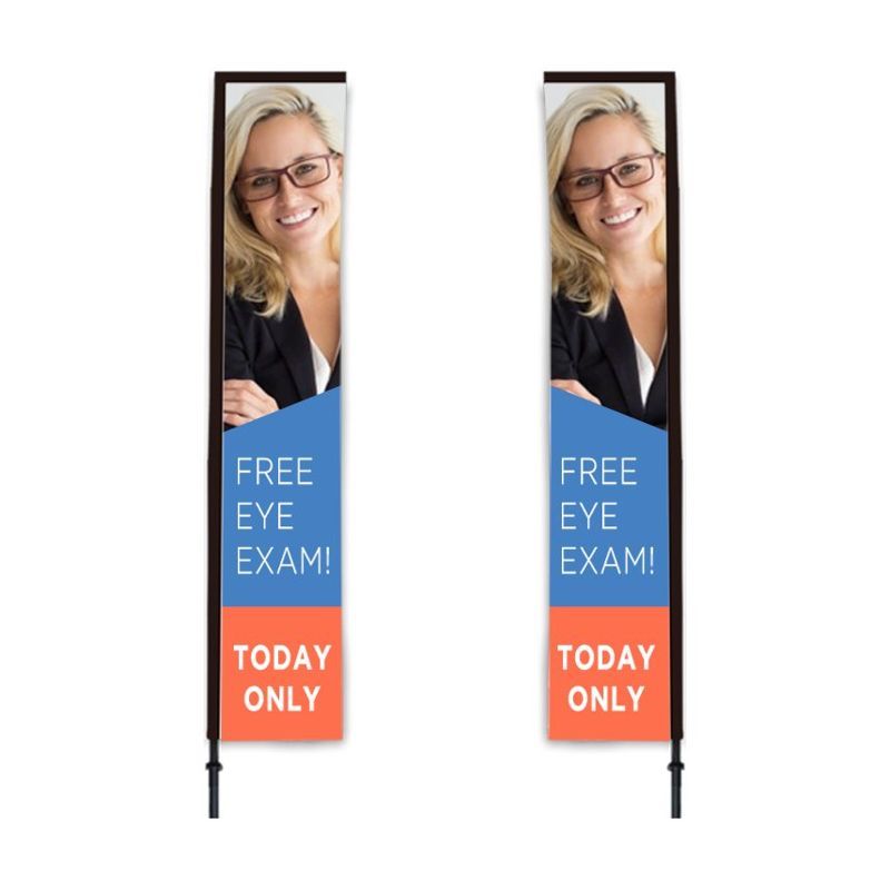 Rectangle Wind Flutter Flag, Medium Double Sided